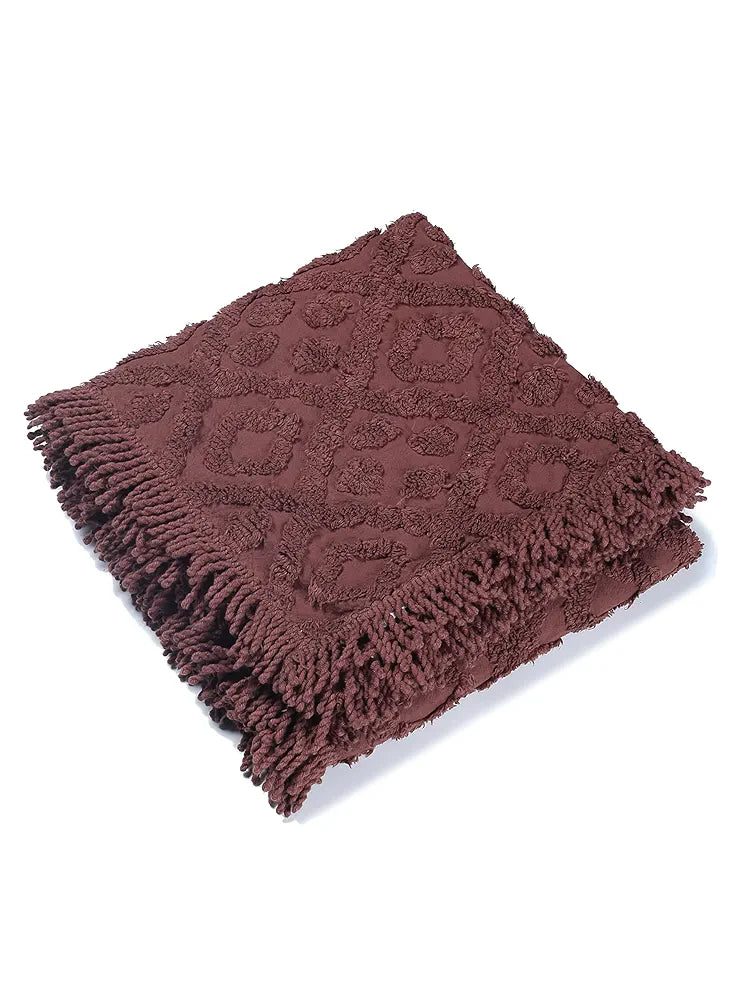 Saral Home Soft Cotton Tufted 2 Seater Sofa Cover Throw